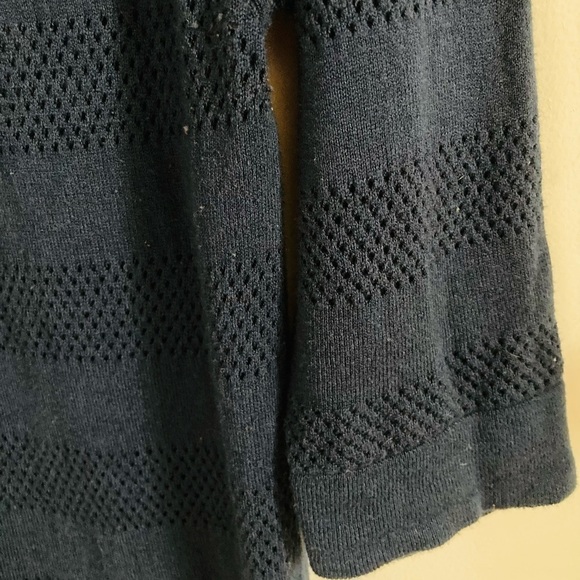 BANANA Republic Sheer Light Navy Cotton Summer Sweater. Size M - Picture 6 of 8